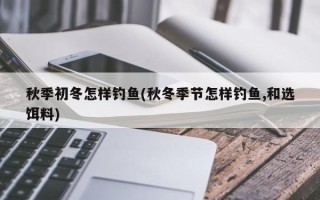 秋季初冬怎样钓鱼(秋冬季节怎样钓鱼,和选饵料)